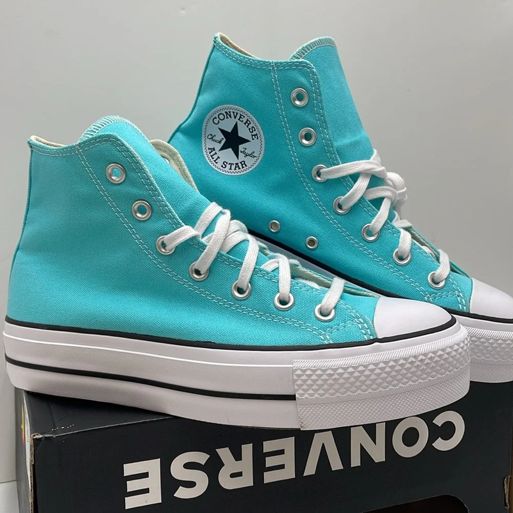 Converse WMNS A07570F CTAS LIFT HI TRIPLE CYAN/WHITE/BLACK A07570F Platforms